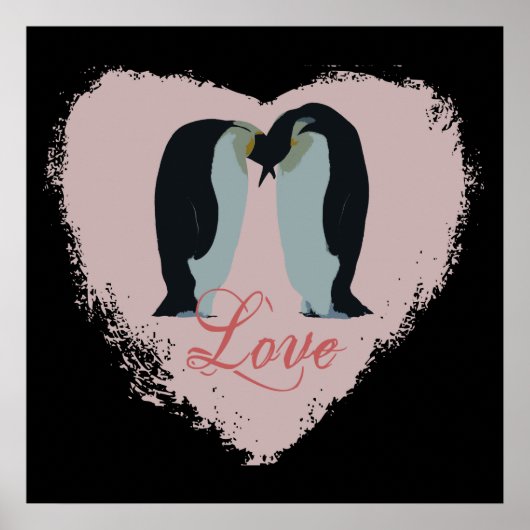 Pinguin Liebe Heart Poster (Vorne)