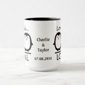 Pinguin Liebe individuellen Namen & DattelTasse Tasse (Zentrum)