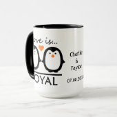 Pinguin Liebe individuellen Namen & DattelTasse Tasse (Vorderseite Links)