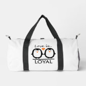 Pinguin Liebe individuellen Namen & Datum Duffle Bag (Vorderseite)