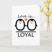 Pinguin-Liebe Karte (Gelbe Blume)