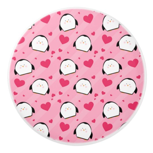 Pinguin-Liebe Keramikknauf (Vorderseite)