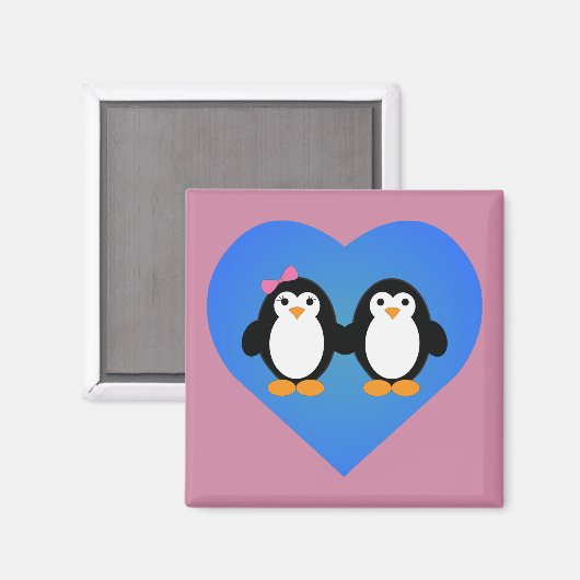 Pinguin-Liebe Magnet (Vorderseite/Rückseite)