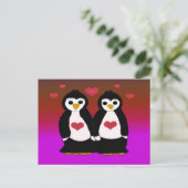 Pinguin-Liebe Postkarte (Stehend Vorderseite)