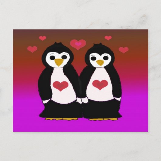 Pinguin-Liebe Postkarte (Vorderseite)