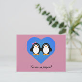 Pinguin-Liebe Postkarte (Stehend Vorderseite)