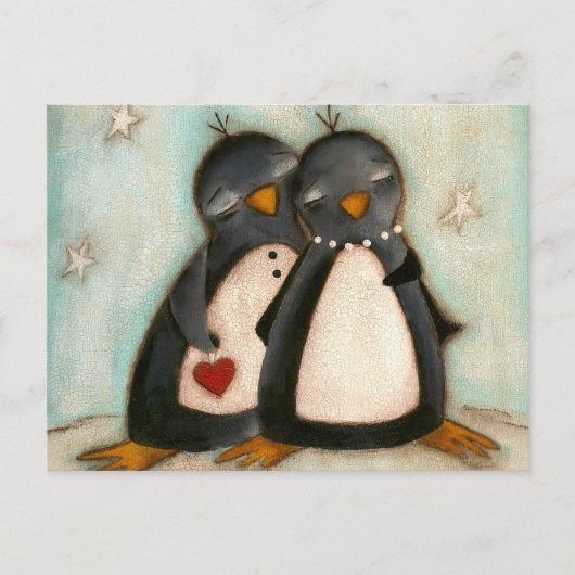 Pinguin-Liebe - Postkarte (Vorderseite)