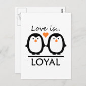 Pinguin-Liebe Postkarte (Vorne/Hinten)
