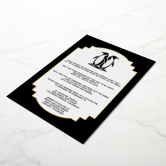 Pinguin Liebe Probe Abendessen Einladung (Gedreht)