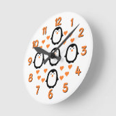 Pinguin-Liebe Runde Wanduhr (Winkel)