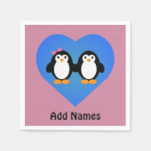 Pinguin-Liebe Serviette (Vorderseite)