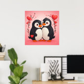 Pinguin-Liebe Valentinstag Poster (Heimbüro)