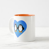 Pinguin-Liebe Zweifarbige Tasse (Vorderseite Links)