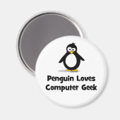 Pinguin Lieben Computerfreak Magnet (Vorderseite/Rückseite)