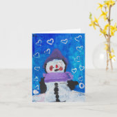 Pinguin Lieben Wintercard Karte (Gelbe Blume)