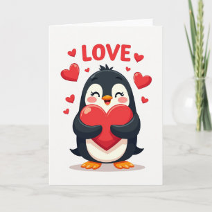 Pinguin-Liebesherzkarte Karte