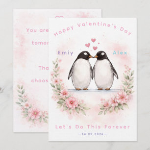 Pinguin-Liebeskarte – Süße Liebe & Valentinstag Feiertagskarte