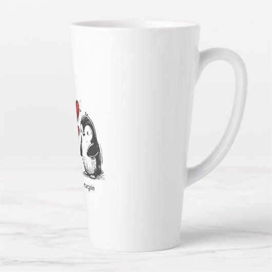 Pinguin-Liebesparade Milchtasse (Rechts)
