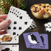 Pinguin Lila Schwarz-weiß CUSTOM Tier Niedlich Spielkarten (In Situ)