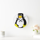 Pinguin Linux Tux Runde Wanduhr (Zuhause)