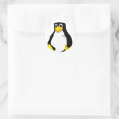 Pinguin Linux Tux Runder Aufkleber (Tasche)