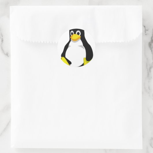 Pinguin Linux Tux Runder Aufkleber (Tasche)
