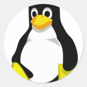 Pinguin Linux Tux Runder Aufkleber (Vorderseite)