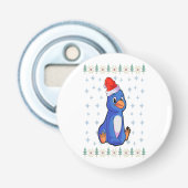 Pinguin Lover Button Flaschenöffner mit Magnet (Vorderseite)