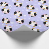 Pinguin-Mädchen-Packpapier (Flieder) Geschenkpapier (Ecke)