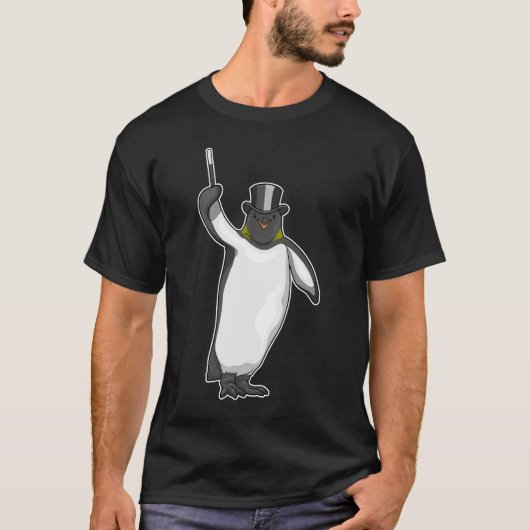 Pinguin Magician Magician Zauberwand T-Shirt (Vorderseite)