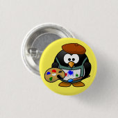 Pinguin-Maler Button (Vorne & Hinten)