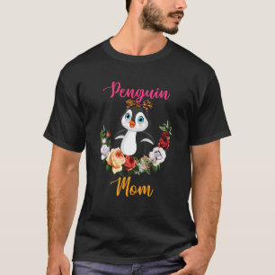 Pinguin Mama Floral Pinguin Bow Krawatte Lover Mot T-Shirt