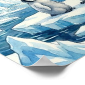 Pinguin-Mama und Kinderkrippe Poster (Ecke)