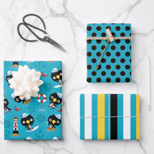 Pinguin Marine Life Wrapping Paper Set Geschenkpapier Set