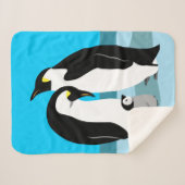 Pinguin mit Baby Pinguin Design Sherpadecke (Vorderseite (Horizontal))
