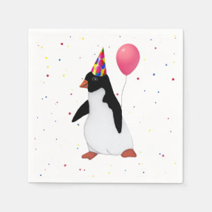 Pinguin mit Ballon-Papierserviette Serviette