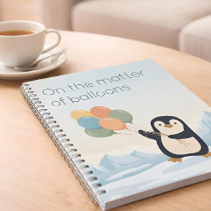 Pinguin mit Ballons   Trockener Humor individuelle Notizblock