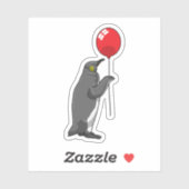 Pinguin mit Balloon Aufkleber (Blatt)