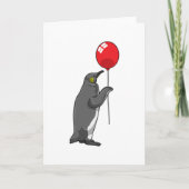 Pinguin mit Balloon Karte (Vorderseite)