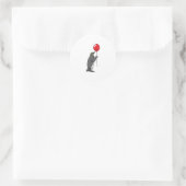 Pinguin mit Balloon Runder Aufkleber (Tasche)