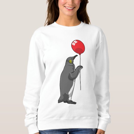 Pinguin mit Balloon Sweatshirt (Vorderseite)