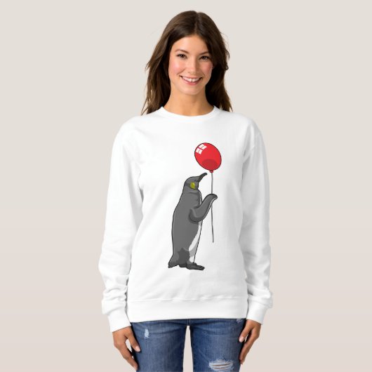 Pinguin mit Balloon Sweatshirt (Vorne ganz)