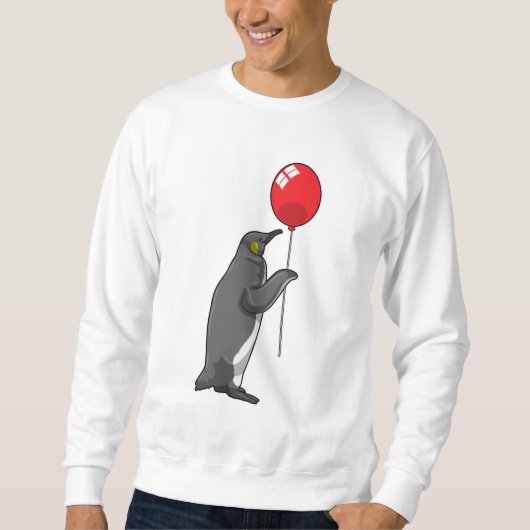 Pinguin mit Balloon Sweatshirt (Vorderseite)
