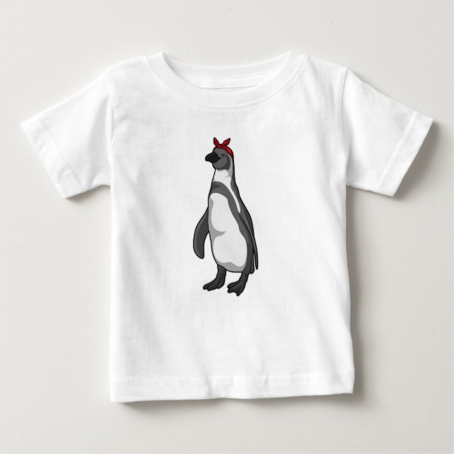 Pinguin mit Bandana Baby T-shirt (Vorderseite)
