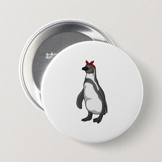 Pinguin mit Bandana Button (Vorne & Hinten)