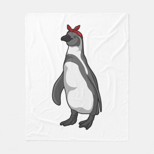 Pinguin mit Bandana Fleecedecke (Vorderseite)