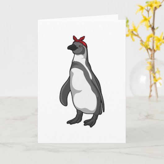 Pinguin mit Bandana Karte (Gelbe Blume)