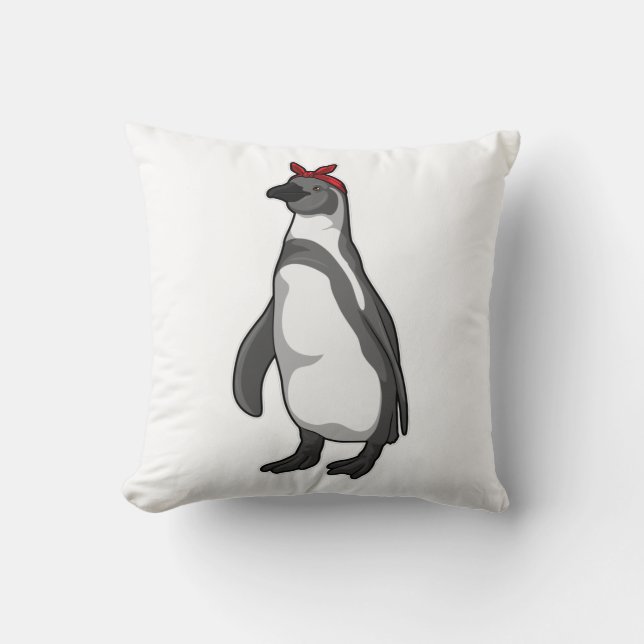 Pinguin mit Bandana Kissen (Vorderseite)