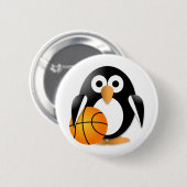 Pinguin mit Basketball Button (Vorne & Hinten)