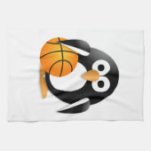 Pinguin mit Basketball Handtuch (Horizontal)